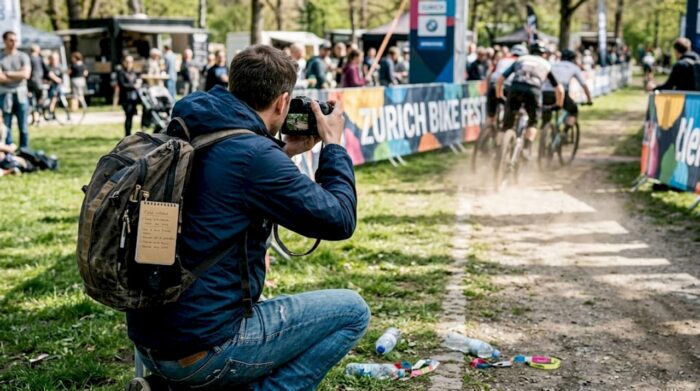 Photographer capturing Zurich outdoor action event