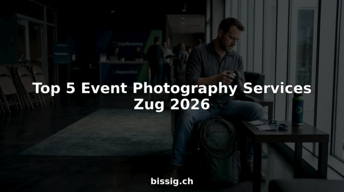 Event photographer checks camera near lounge window