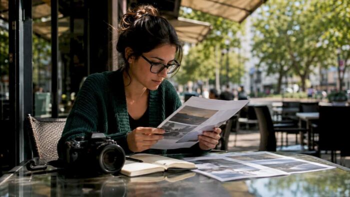Photo editor reviewing editorial photography guidelines